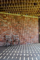 Brick wall with light and shadows