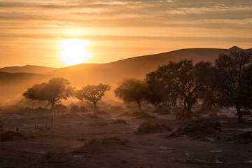 Fototapeta na wymiar Sunrise at Sossusvlei in Namibia