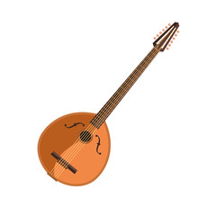 Naklejka premium Domra flat icon. Folk music, mandolin, Russian culture. Musical instruments concept. Vector illustration can be used for topics like music, traditional culture, leisure