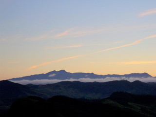 sunset in the mountains