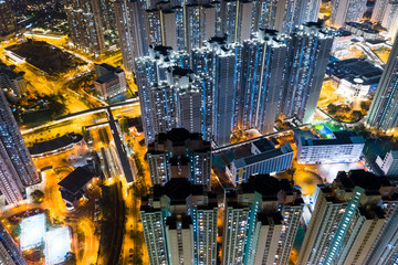 Hong Kong residential city at night