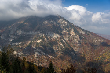 Stunning mountain scenery with clouds 