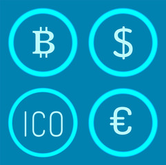 Bitcoin Cryptocurrency Digital Money Set Vector