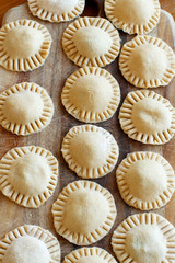 Making ravioli with ricotta cheese and spinach