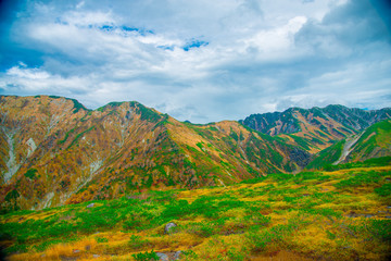 Fototapeta premium Mountain view of Tateyama in Toyama, Japan. Toyama is one of the important cities in Japan for cultures and business markets.
