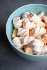 Food concept with marshmallow