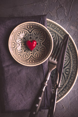 Table setting with hearts