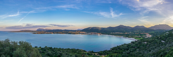 Fototapeta na wymiar Beautiful panoramic view on Golfo di Marinella, Golfo Aranci, Sardinia, Italy