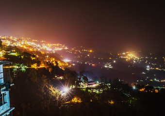 happy new year 2021 Breathtaking dawn, beauty of mountains Mussoorie uttrakhand   in india,...