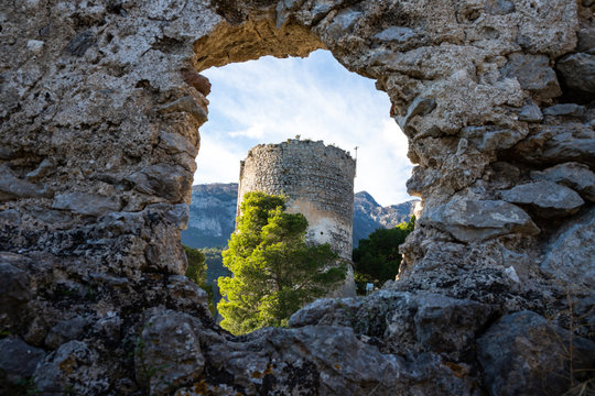 Torre dello Ziro (Ziro tower) a historic watchtower  in Pontone in the municipality of Scala, Amalfi Coast, Salerno, Italy