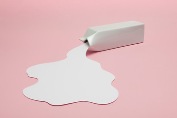 Spilled milk from ceramic box