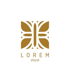 Abstract elegant flower logo icon vector design. Universal creative premium symbol. Graceful jewel vector sign.