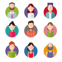 Set of colorful vector avatars