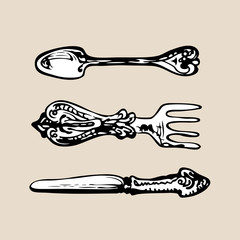 Vintage eating tools.