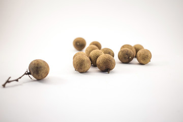 Fresh longan fruits isolated on white background