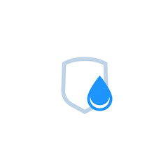 waterproof icon, water drop and shield