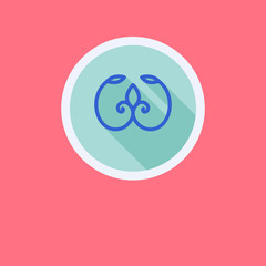 Creative vector eco logo with a long shadow