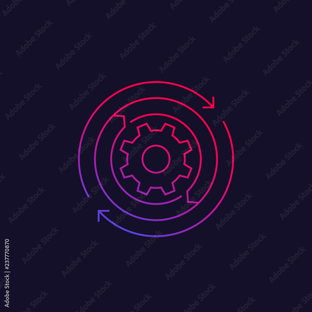 Poster automation vector linear icon