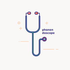 Web linear icon. Phonendoscope.