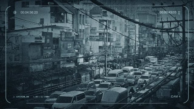 CCTV Rush Hour Traffic In Asian City