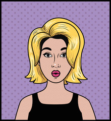 blond woman pop art style