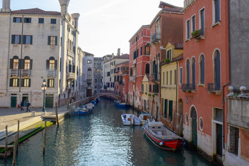 Fototapeta na wymiar Venice, boats and canals