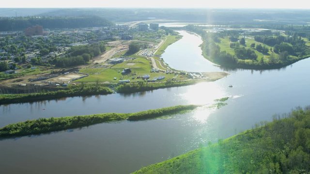 Aerial view Fort McMurray Urban service area Alberta 