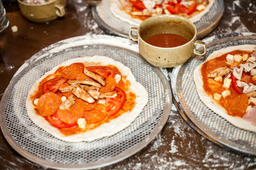 the process of cooking pizza