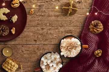 Italia Roma,26/11/2018 Christmas decoration on wooden background