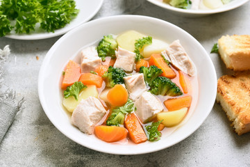 Diet vegetable chicken soup