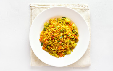 Vegetarian pilaf on plate