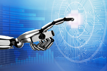 Robot Touching Digital Circuit Board