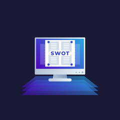 SWOT analysis vector icon