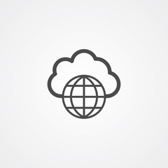 Cloud computing concept vector icon sign symbol