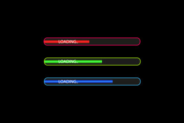 Obraz premium Progress loading bar with lighting. Concept technology. Vector illustration