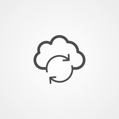 Cloud computing concept vector icon sign symbol
