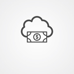 Cloud computing concept vector icon sign symbol