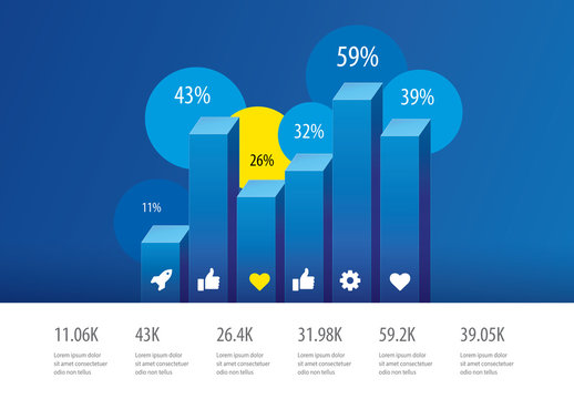 Blue Column Infographic Layout