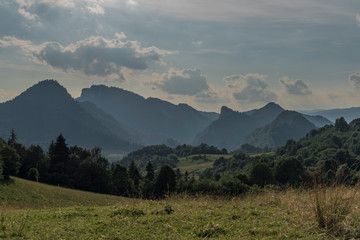 Mountains Pieniny national park in hot summer cloudy evening © luzkovyvagon.cz
