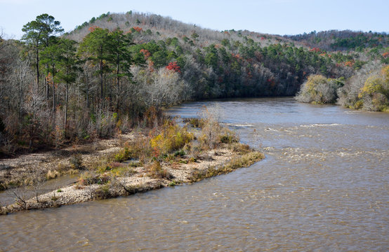 Flint River At Sprewell Bluff Park In Thomaston Georgia USA