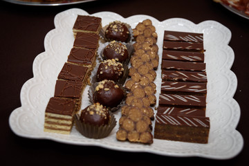 small chocolate cakes beautifully served on a plate