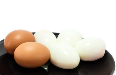 boiled egg isolated on white background