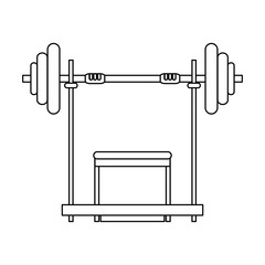 Gym iron barbell with stretcher