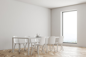 White dining room interior