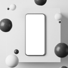 Mock up smartphone screen on white