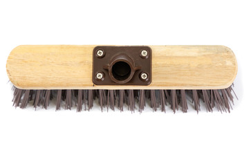 Brush Head, sweeping broom on white background. cleaning item with bristles. For work 