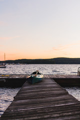 Sunset on kayak deck