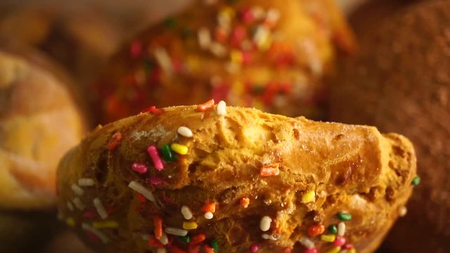 Baked bread in display