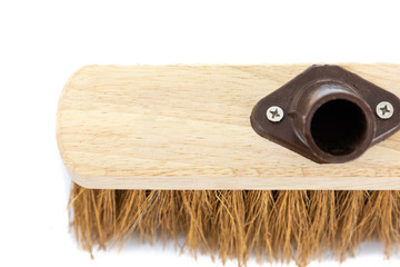 Brush Head, sweeping broom on white background. cleaning item with bristles. For work 