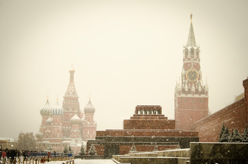 Kremlin at Red Square in Moscow in winter